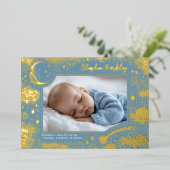 Niedlich Stars Moon Celestial Neugeborenes Foto Ge Folieneinladung (Stehend vorne)