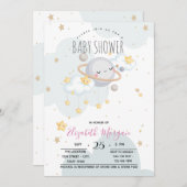 Niedlich Stars Planet Clouds Kinderdusche Einladung (Vorne/Hinten)