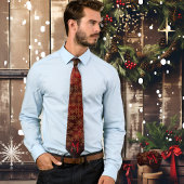 Niedlich Start Muster Monogram Red Gold Weihnachts Krawatte