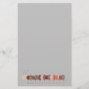 Niedlich Stationery-Raupe #2-Personalize It! Sta Briefpapier