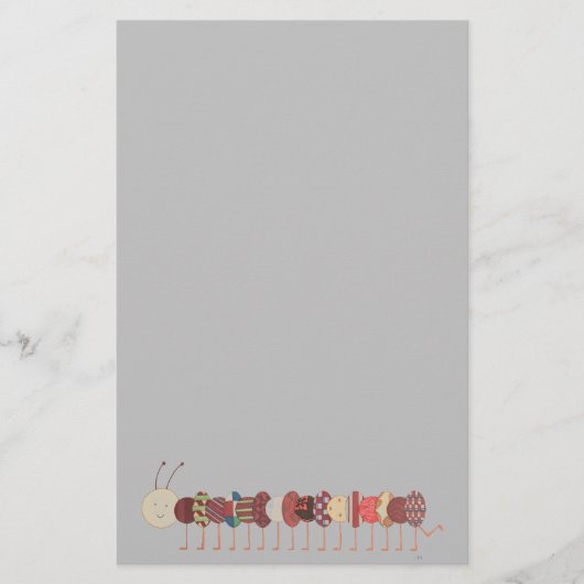 Niedlich Stationery-Raupe #2-Personalize It! Sta Briefpapier (Vorderseite)