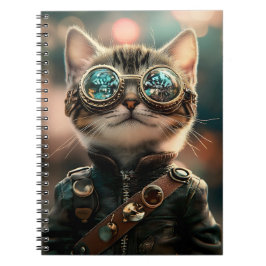 Niedlich Steampunk Adorable Cat Kitten G1 Notizblock