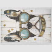 Niedlich Steampunk Boston Terrier Dog K6 Decoupage Seidenpapier (Vorderseite)