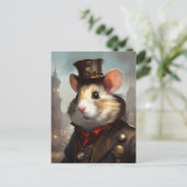 Niedlich Steampunk Hamster Postkarte (Stehend Vorderseite)