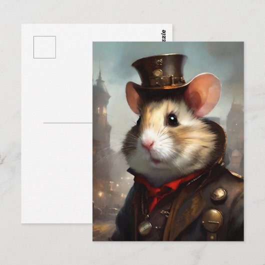 Niedlich Steampunk Hamster Postkarte (Vorne/Hinten)