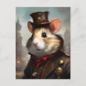 Niedlich Steampunk Hamster Postkarte (Vorderseite)