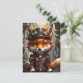 Niedlich Steampunk Red Fox Postkarte (Stehend Vorderseite)