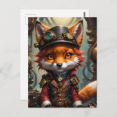 Niedlich Steampunk Red Fox Postkarte (Vorne/Hinten)