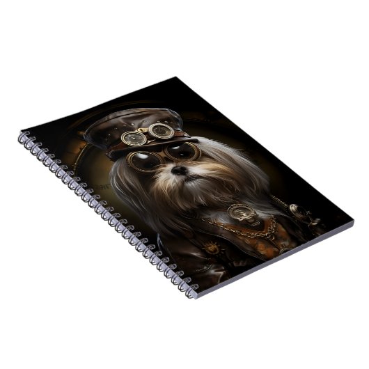 Niedlich Steampunk Shih Tzu Dog Painting D4R Novel Notizblock (Rechte Seite)