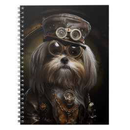 Niedlich Steampunk Shih Tzu Dog Painting D4R Novel Notizblock