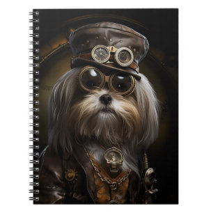 Niedlich Steampunk Shih Tzu Dog Painting D4R Novel Notizblock