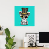 Niedlich Steampunk Snow Leopard Cub Poster (Heimbüro)