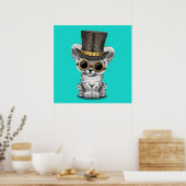 Niedlich Steampunk Snow Leopard Cub Poster (Küche)