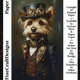 Niedlich Steampunk Yorkie Portrait CJ1 Scrapbook P