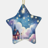 Niedlich sternförmige Weihnachtsbaumschmuck Keramik Ornament (Links)