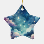 Niedlich sternförmige Weihnachtsbaumschmuck Keramik Ornament (Hinten)