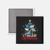 Niedlich Stingray Christmas Tree Pajama Matching C Magnet (Vorderseite/Rückseite)