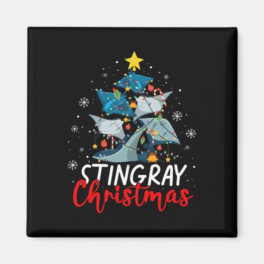 Niedlich Stingray Christmas Tree Pajama Matching C Magnet (Vorne)