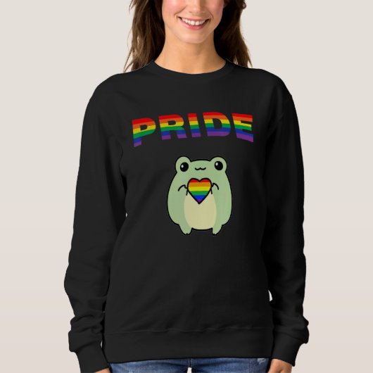 Niedlich Stolz Frog Lgbt Sweatshirt (Vorderseite)