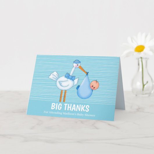 Niedlich Stork Big Danke Blue Dankeschön Card Karte (Kleine Pflanze)