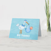 Niedlich Stork Big Danke Blue Dankeschön Card Karte (Vorderseite)