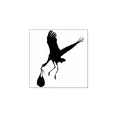 Niedlich Stork Bird Baby Shower Personal Stationer Gummistempel (Prägung)