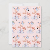 Niedlich Stork Little Bunny Baby Dusche Einladung (Rückseite)