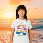 Niedlich Strand Sonnenuntergang Palmen Bäume Custo Tri-Blend Shirt