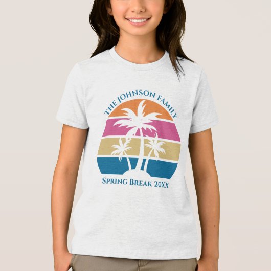 Niedlich Strand Sonnenuntergang Palmen Bäume Custo Tri-Blend Shirt (Vorderseite)