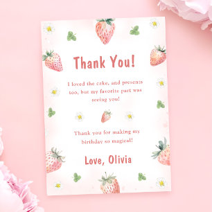 Niedlich Strawberry Berry Birthday Vielen Dank Einladung