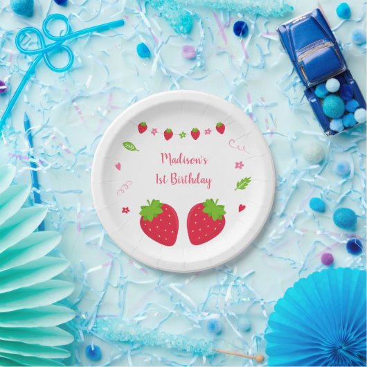 Niedlich Strawberry Berry Sweet Birthday Pappteller (Party)