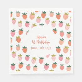 Niedlich Strawberry Birthday Napkins Serviette