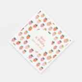Niedlich Strawberry Birthday Napkins Serviette (Ecke)