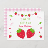 Niedlich Strawberry Birthday Vielen Dank Dankeskarte (Vorne/Hinten)