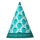 Niedlich Strawberry Boy First Birthday Blue Partyhütchen (Vorderseite)