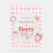 Niedlich Strawberry Daisy Berry First Foto Brithda Acrylschild (Vorderseite)