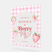 Niedlich Strawberry Daisy Berry First Foto Brithda Acrylschild (Winkel)