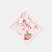 Niedlich Strawberry Daisy Berry First Foto Brithda Serviette (Ecke)