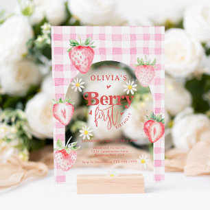 Niedlich Strawberry Fruit Daisy Berry Erster Gebur Acryleinladungen
