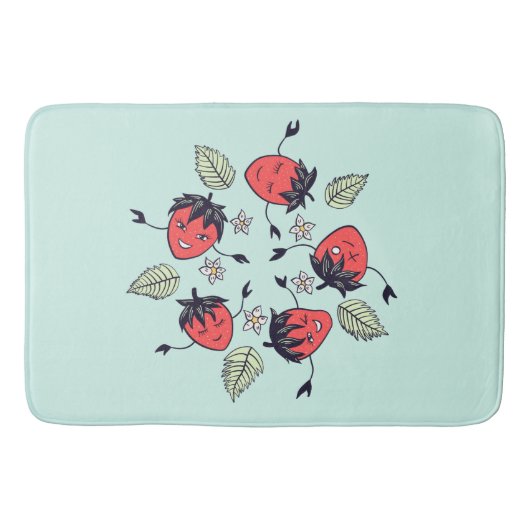 Niedlich Strawberry Kawaii Frucht Badematte (Vorderseite)
