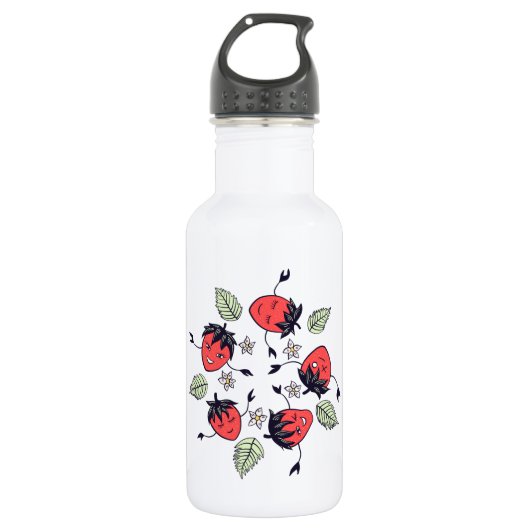 Niedlich Strawberry Kawaii Frucht Edelstahlflasche (Vorderseite)