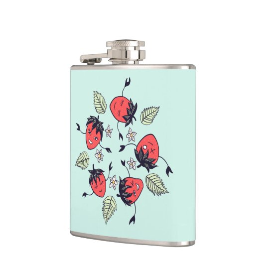 Niedlich Strawberry Kawaii Frucht Flachmann (Links)