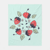 Niedlich Strawberry Kawaii Frucht Fleecedecke (Vorderseite)
