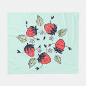 Niedlich Strawberry Kawaii Frucht Fleecedecke (Vorderseite (Horizontal))