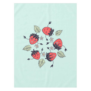 Niedlich Strawberry Kawaii Frucht Tischdecke