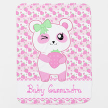 Niedlich Strawberry pink Kawaii Panda Bär