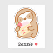 Niedlich Strawberry Shortcake Sloth Aufkleber (Blatt)