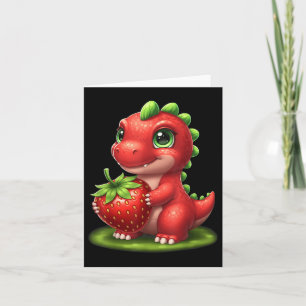 Niedlich Strawberry Summer Frucht Lover Dinosaur T Karte