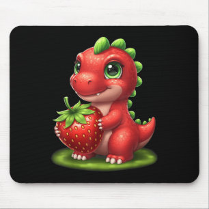 Niedlich Strawberry Summer Frucht Lover Dinosaur T Mousepad