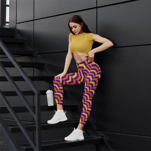 Niedlich Strip Zickzack Workout Leggings